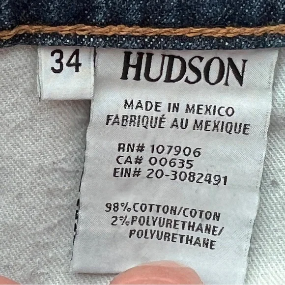 Hudson Blake Slim Straight method Jeans Men's Distressed Blue Jeans Sz 34